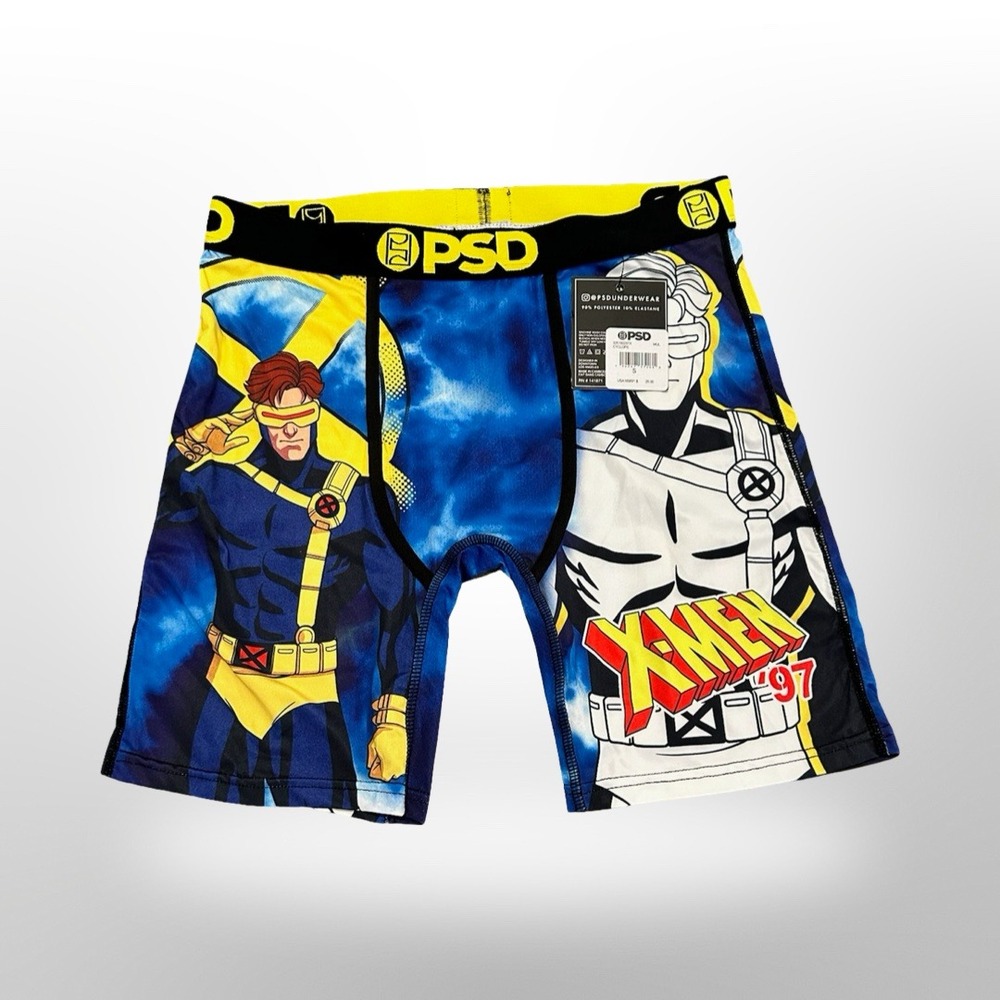 PSD X-Men 97 Cyclops Boxer Briefs Mens Underwear Blue Retro Rare Small NWT